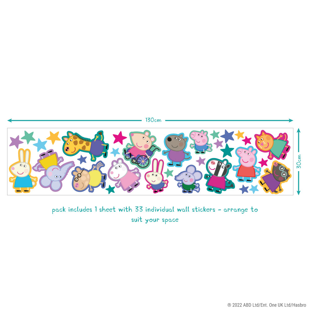 Peppa & Friends Wall Sticker sheet layout