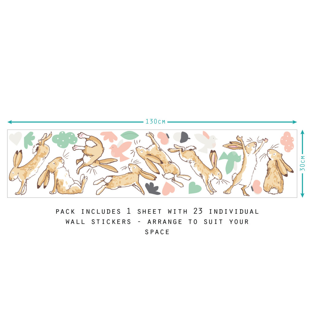 Guess How Much I Love You Pastels Wall Sticker sheet layout