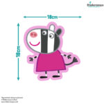 Peppa and Friends Pink wall sticker pack with size dimensions