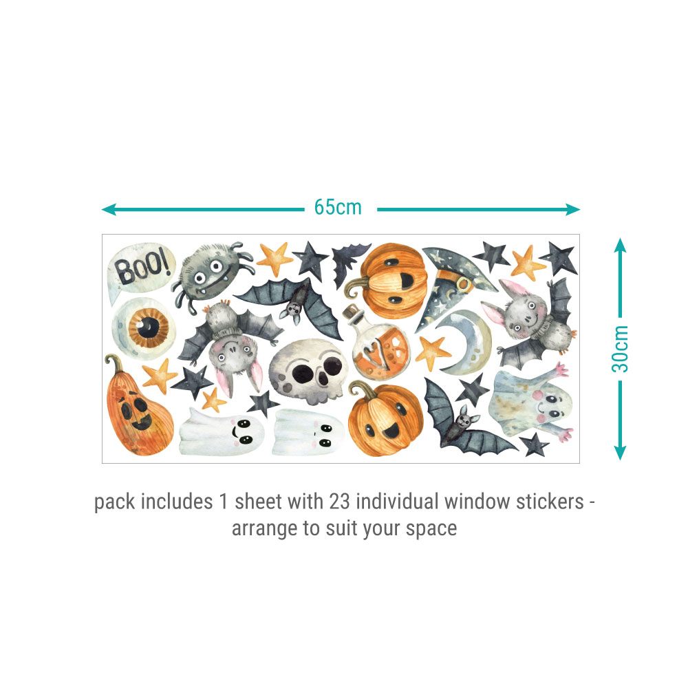 Halloween Window Sticker sheet layout