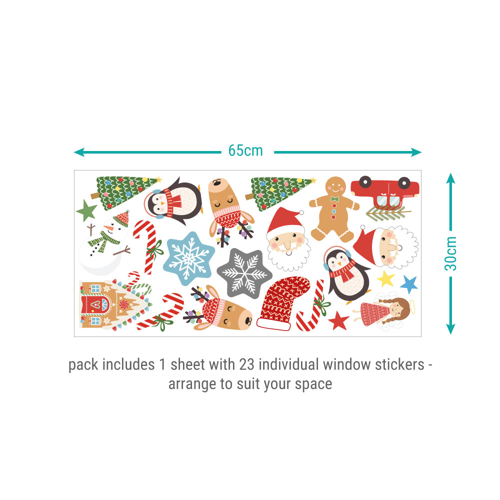Christmas Window Sticker sheet layout