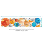 Solar System Wall Sticker sheet layout