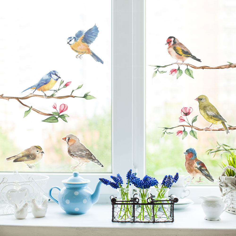Spring Birds Window Stickers lifestyle
