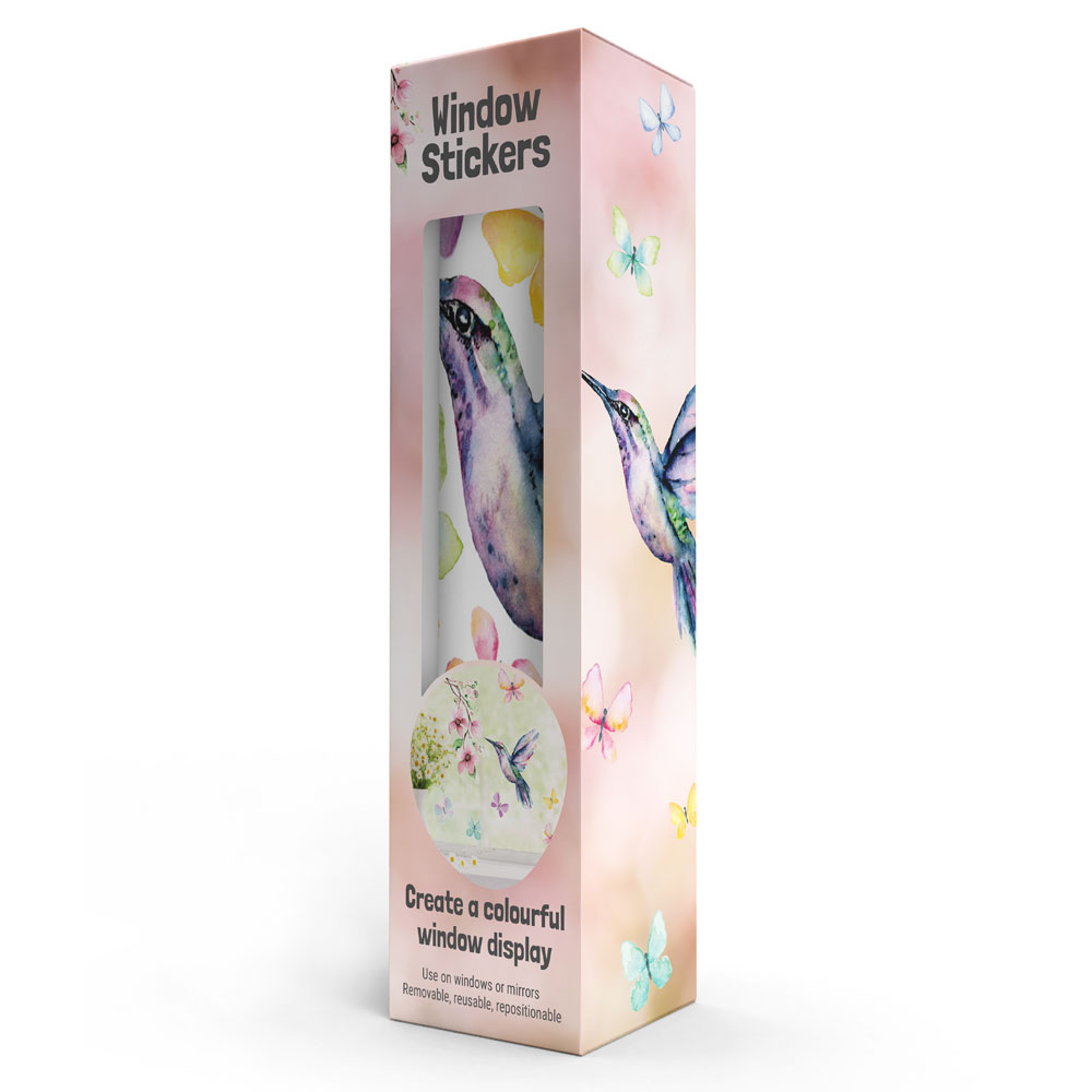 Hummingbirds and Butterflies Window Stickers packaging