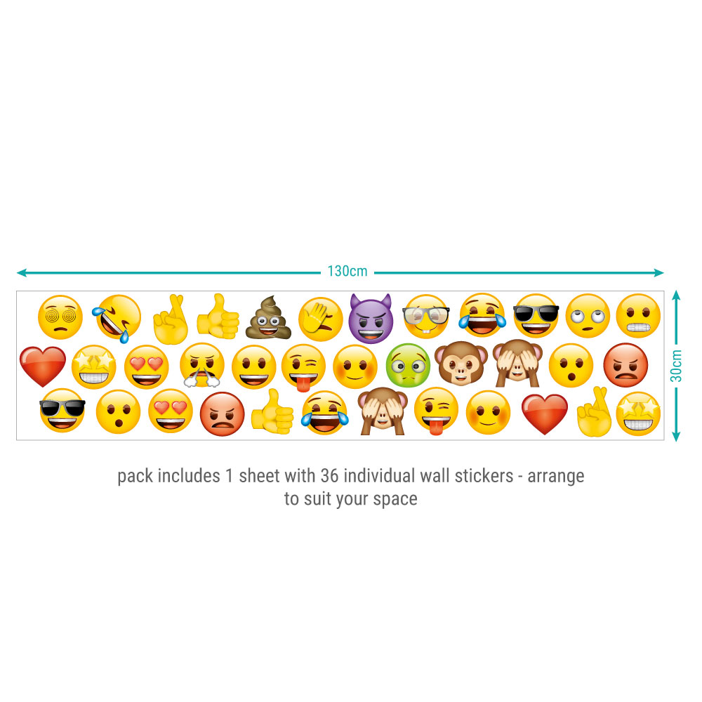 Emoji Wall Sticker sheet layout