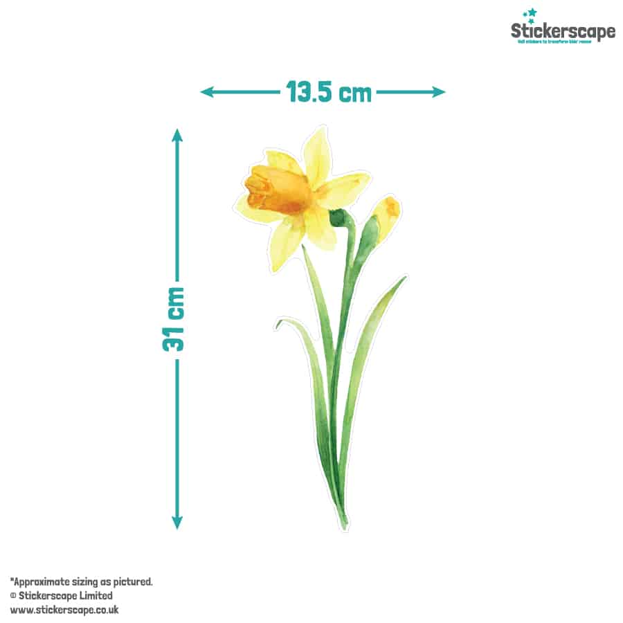 Spring Flowers Window Stickers size guide