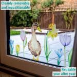 Spring Flowers Window Stickers on a patio window