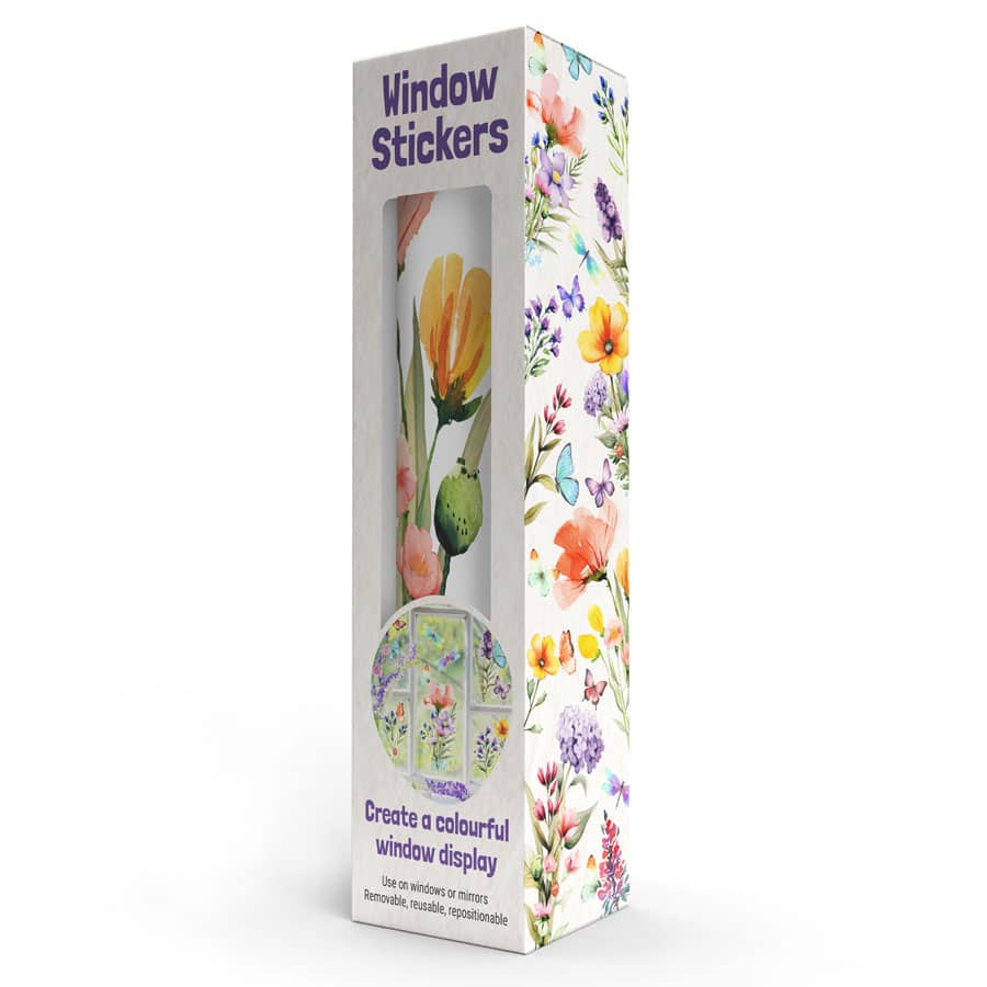 Summer Flowers Window Stickers retail pack