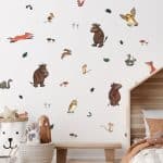 the gruffalo wall stickers decorating a feature wall in a child's bedroom