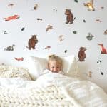 the gruffalo wall stickers decorating a feature wall in a child's bedroom