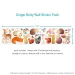 Ginger Betty Wall Sticker pack showing the sheet and what's included in the pack